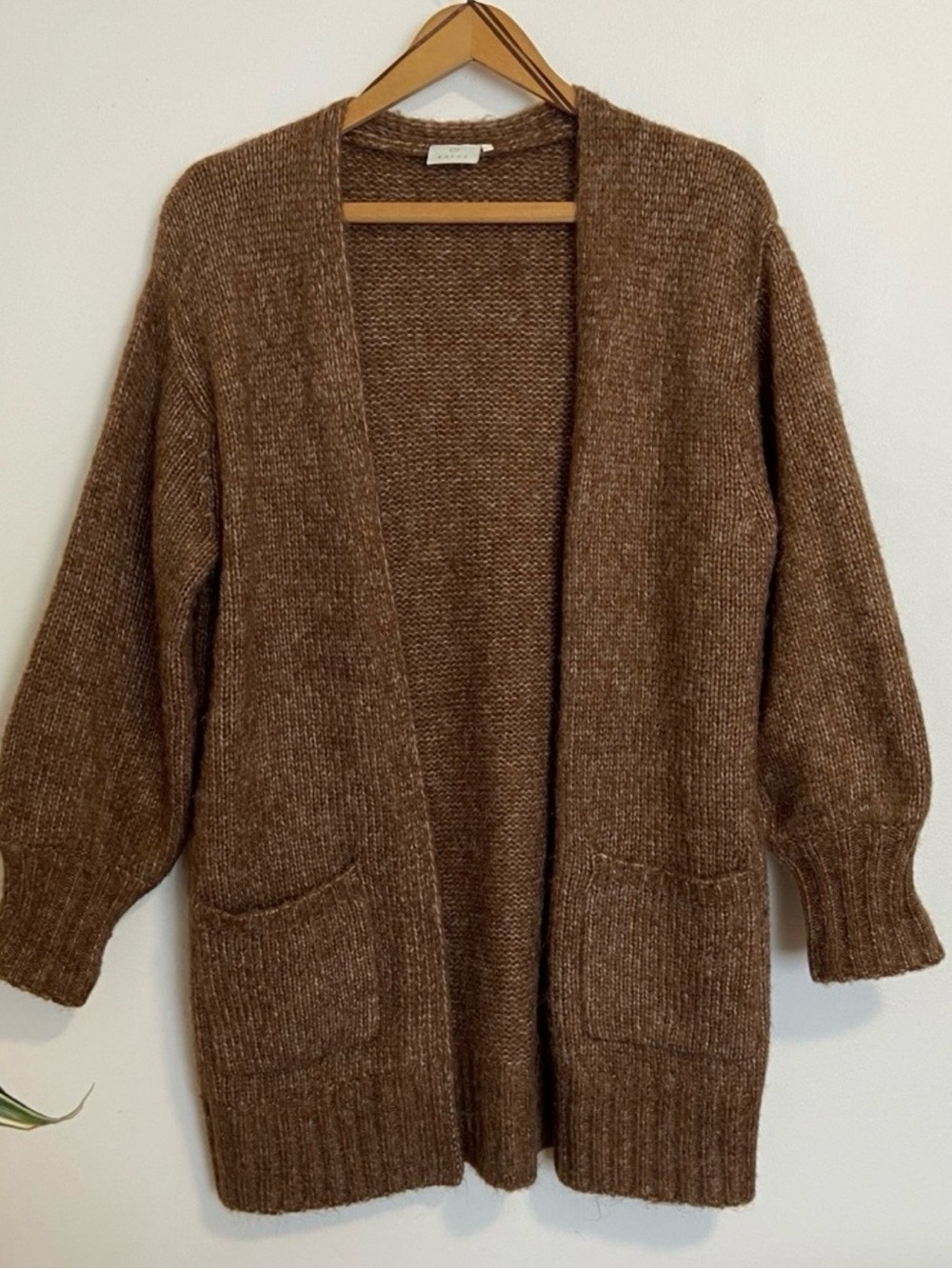 Kaffe Golden Brown Open-Front Women's Cardigan Sweater S